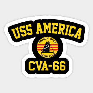 USS America CVA-66 Tonkin Gulf Yacht Club Sticker